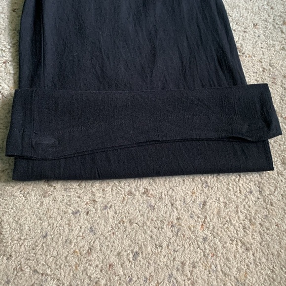 Ann Taylor Loft linen fluid drapey wide leg pants XS extra small black paper bag - Picture 10 of 10